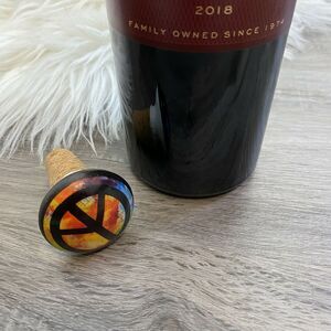 Wine Cork Stopper Decorative Peace Symbol